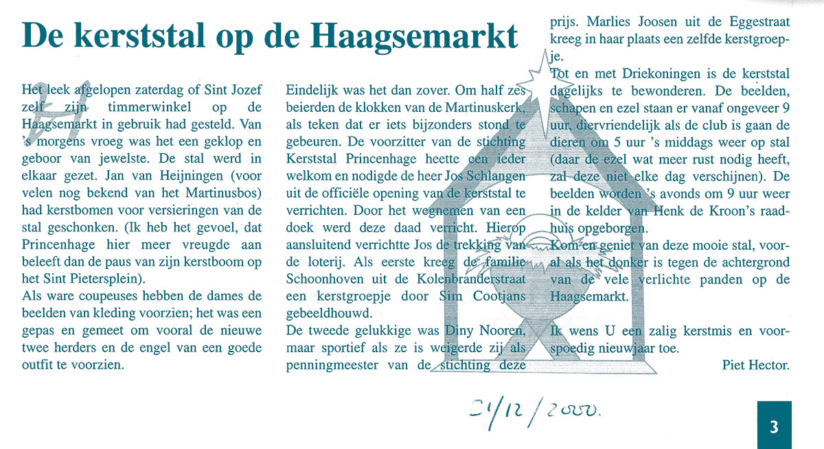 dec 2000 wijkblad kerststal haagsemarkt